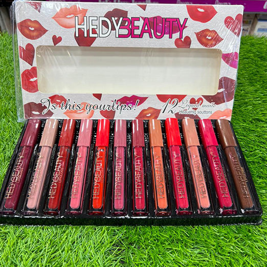 Hedy Beauty Liquid Matte Lipstick 12 Pcs Set