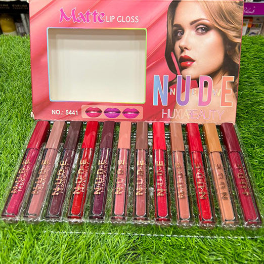 Nude Matte Lip-gloss Long Lasting High Impact Color 12 Pcs Set